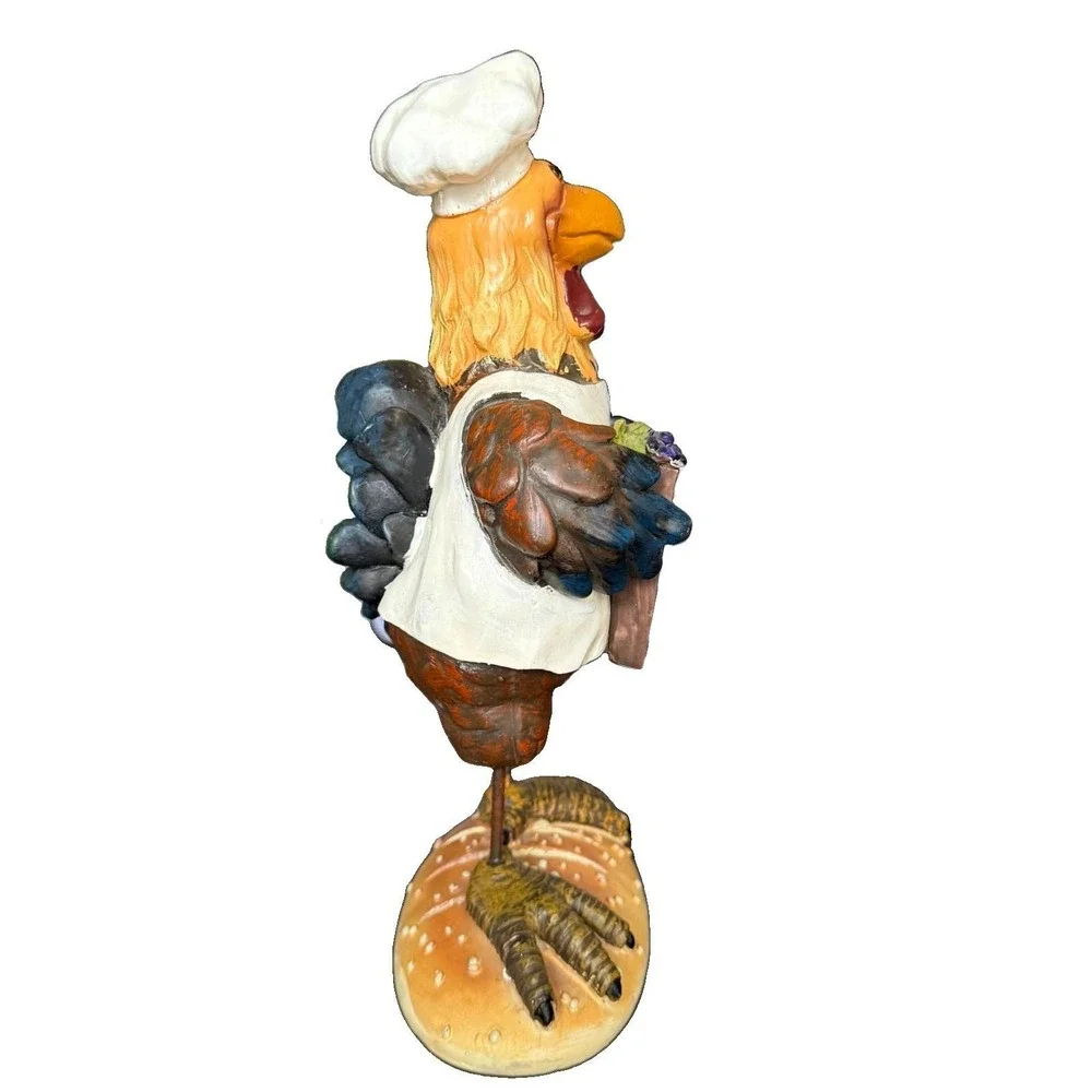 Vintage Rooster Chicken Chef Perpetual Calendar Resin Kitchen Counter Decor 11